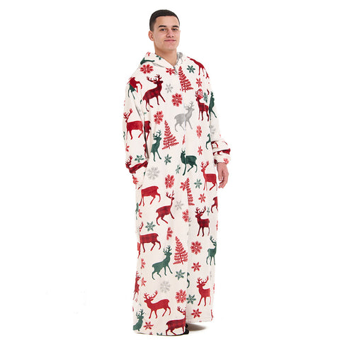 Snuggs Wearable Blanket Monk White Christmas Deer